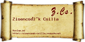 Zisencsák Csilla névjegykártya